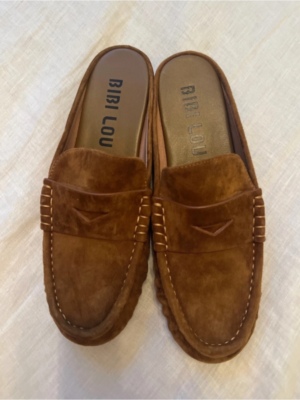 NEW Bibi Lou Suede Loafers Mules Size 9